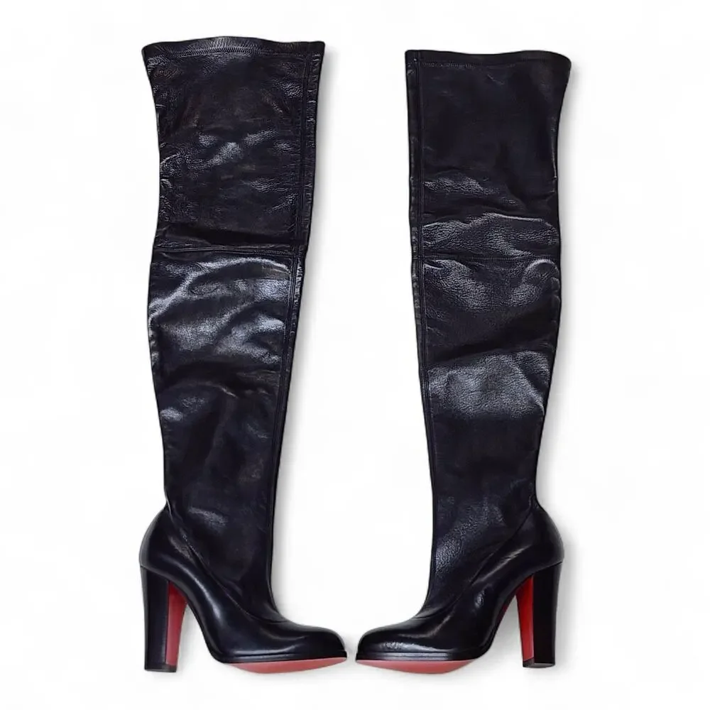 Christian Louboutin Kiss Me Gena Leather Over the Knee Boots EU 37 US 6.5 $1795